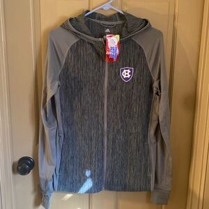 College of the Holy Cross logo Adidas jacket women’s M Medium Gray